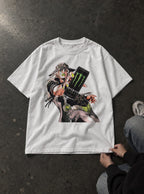 Gyro Zeppeli Monster – White Tee – flat-lay | Meme Tees