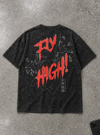 Fly High Script – T-Shirt – flat-lay | Haikyuu