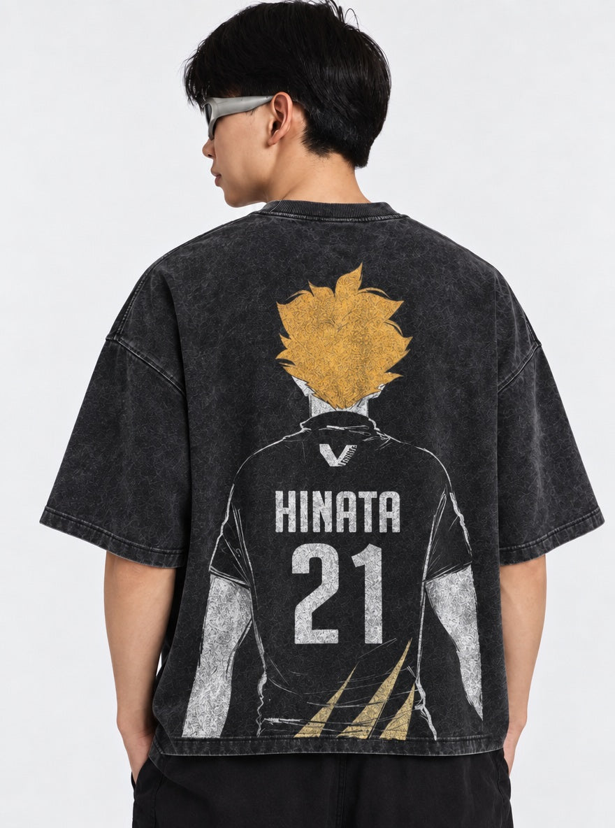Hinata Number 21 – T-Shirt – model shot | Haikyuu