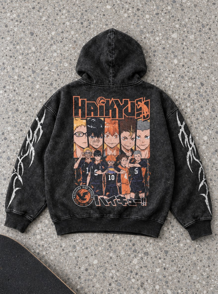 Karasuno Team – Hoodie – flat-lay | Haikyuu