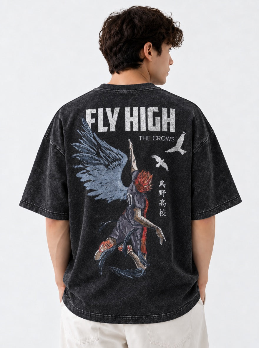 Hinata Crow Wings – T-Shirt – model shot | Haikyuu