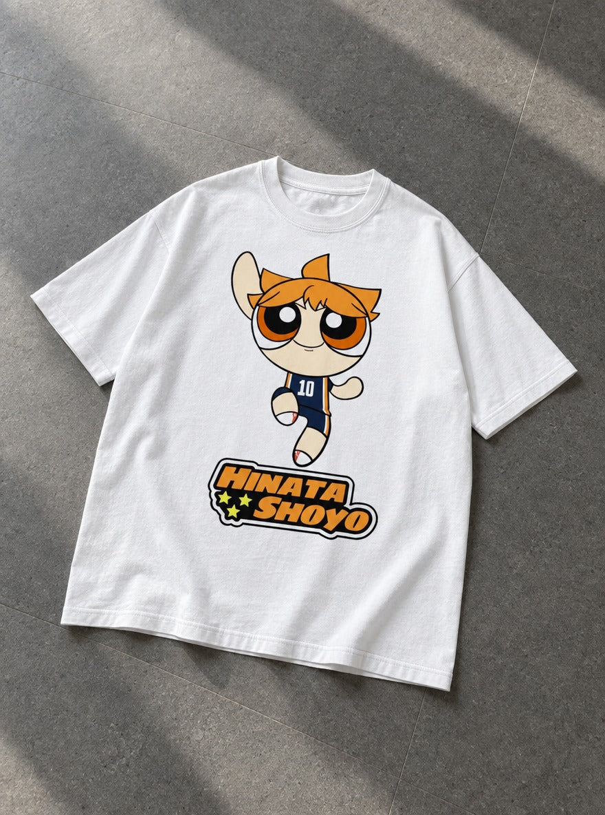 Hinata Shoyo – White Tee – flat-lay | Meme Tees