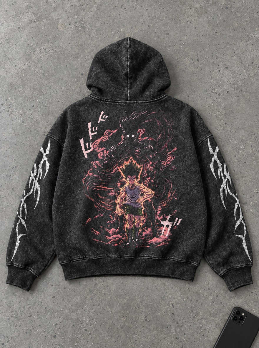 Gon Rage – Hoodie – flat-lay | Hunter x Hunter