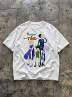 Hunter x Time – White Tee – flat-lay | Meme Tees