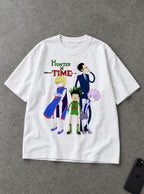 Hunter x Time – White Tee – flat-lay | Meme Tees
