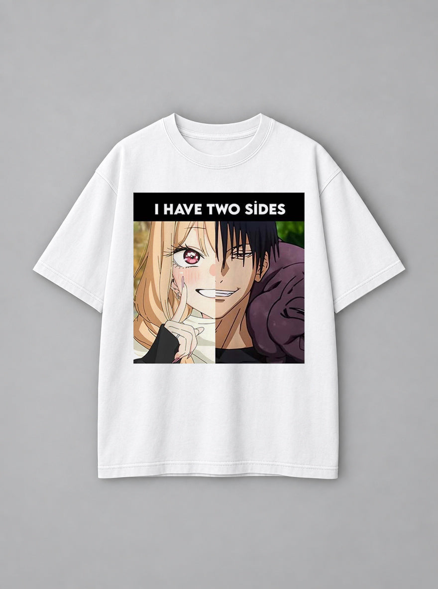 I Have 2 Sides – White Tee – mockup | Meme Tees