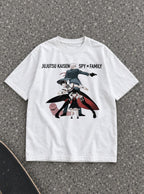 JJK x Spy x Family – White Tee – flat-lay | Meme Tees