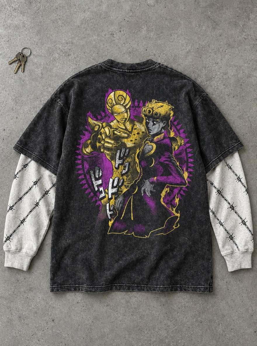 Giorno Gold Experience – Double Sleeves – flat-lay | JoJo