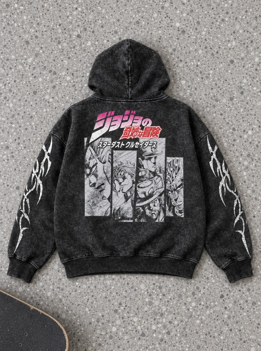 Stardust Crusaders – Hoodie – flat-lay | JoJo