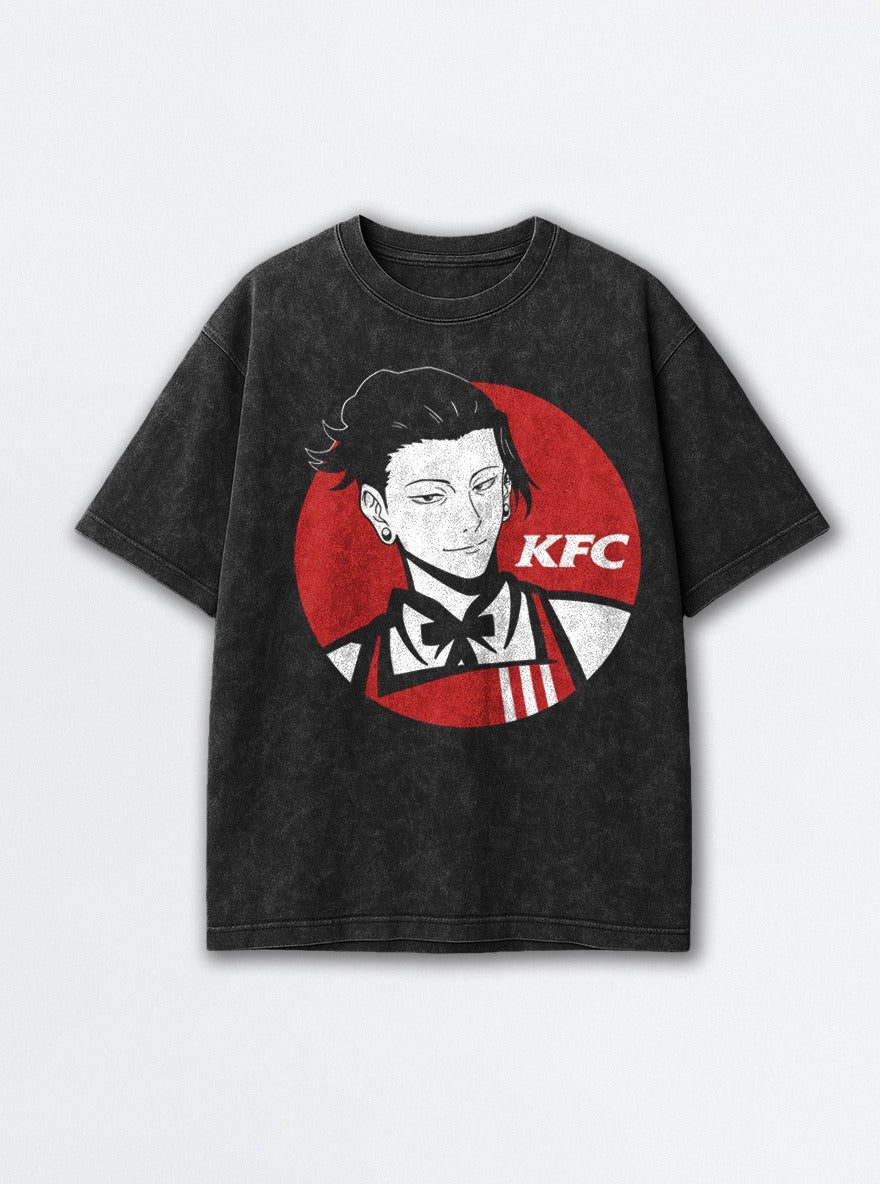 KFC Geto – Black Acid Wash Tee – mockup | Jujutsu Kaisen