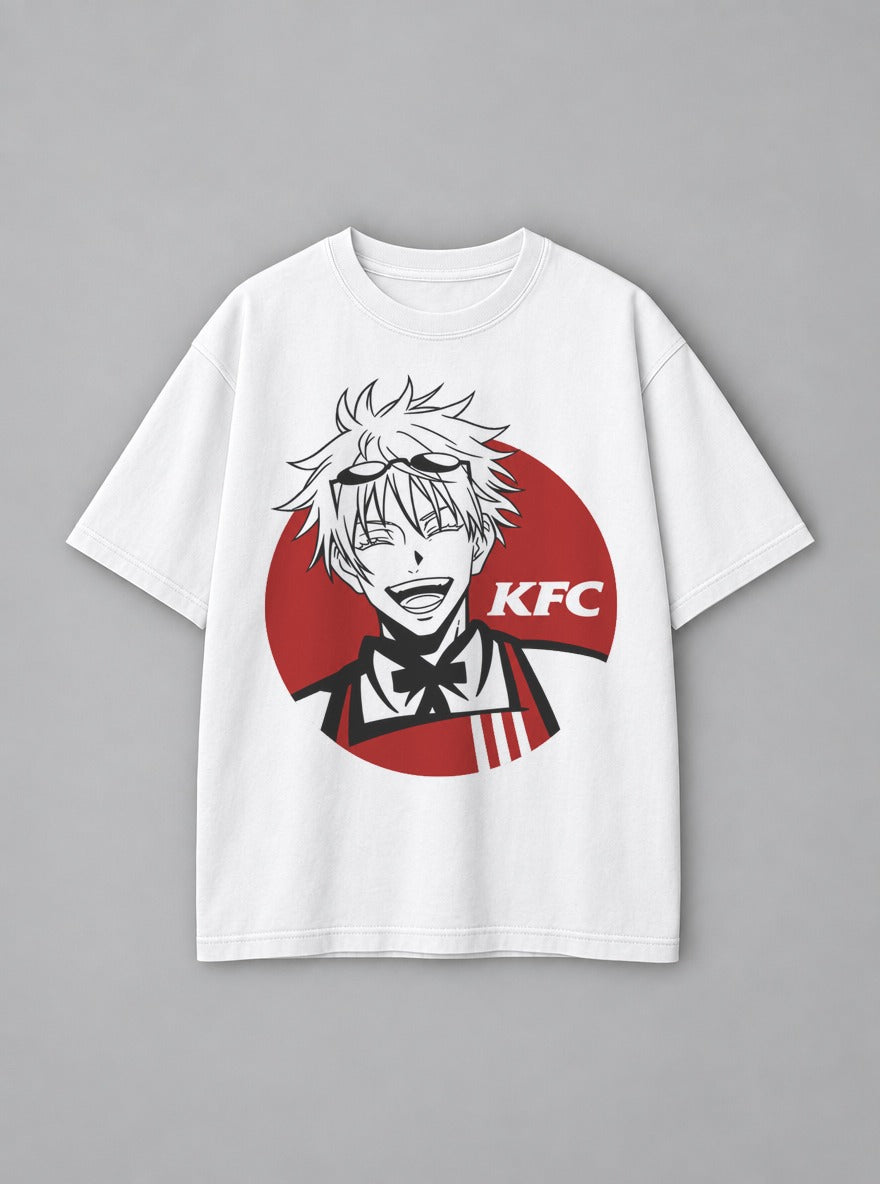KFC Gojo – White Tee – mockup | Jujutsu Kaisen