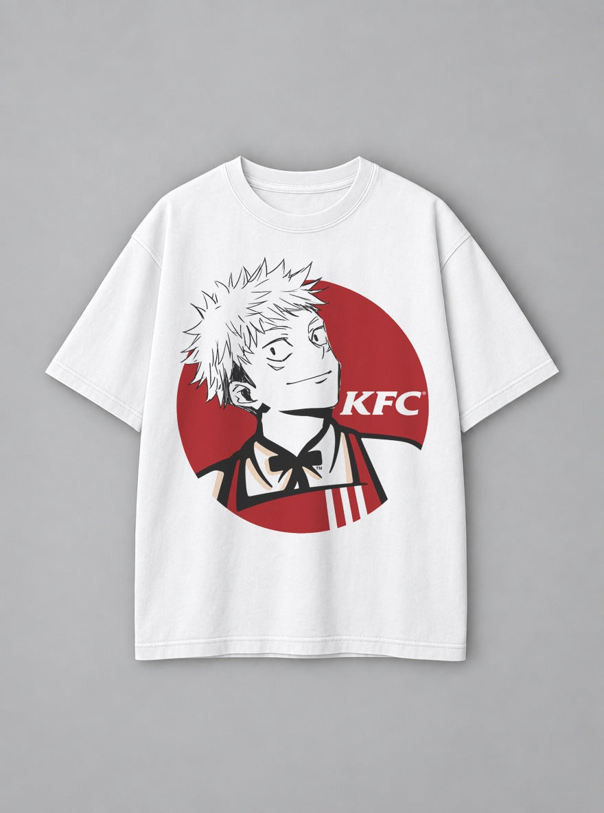 KFC Yuji – White Tee – mockup | Jujutsu Kaisen