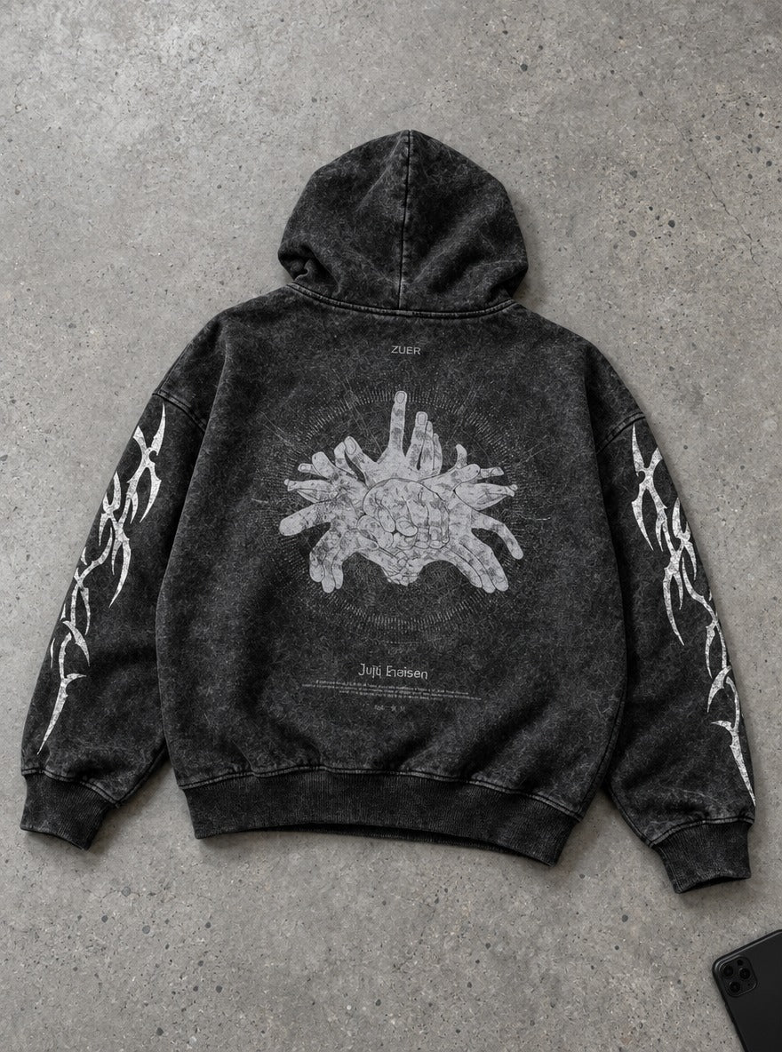 Mahito's Domain – Hoodie – flat-lay | Jujutsu Kaisen