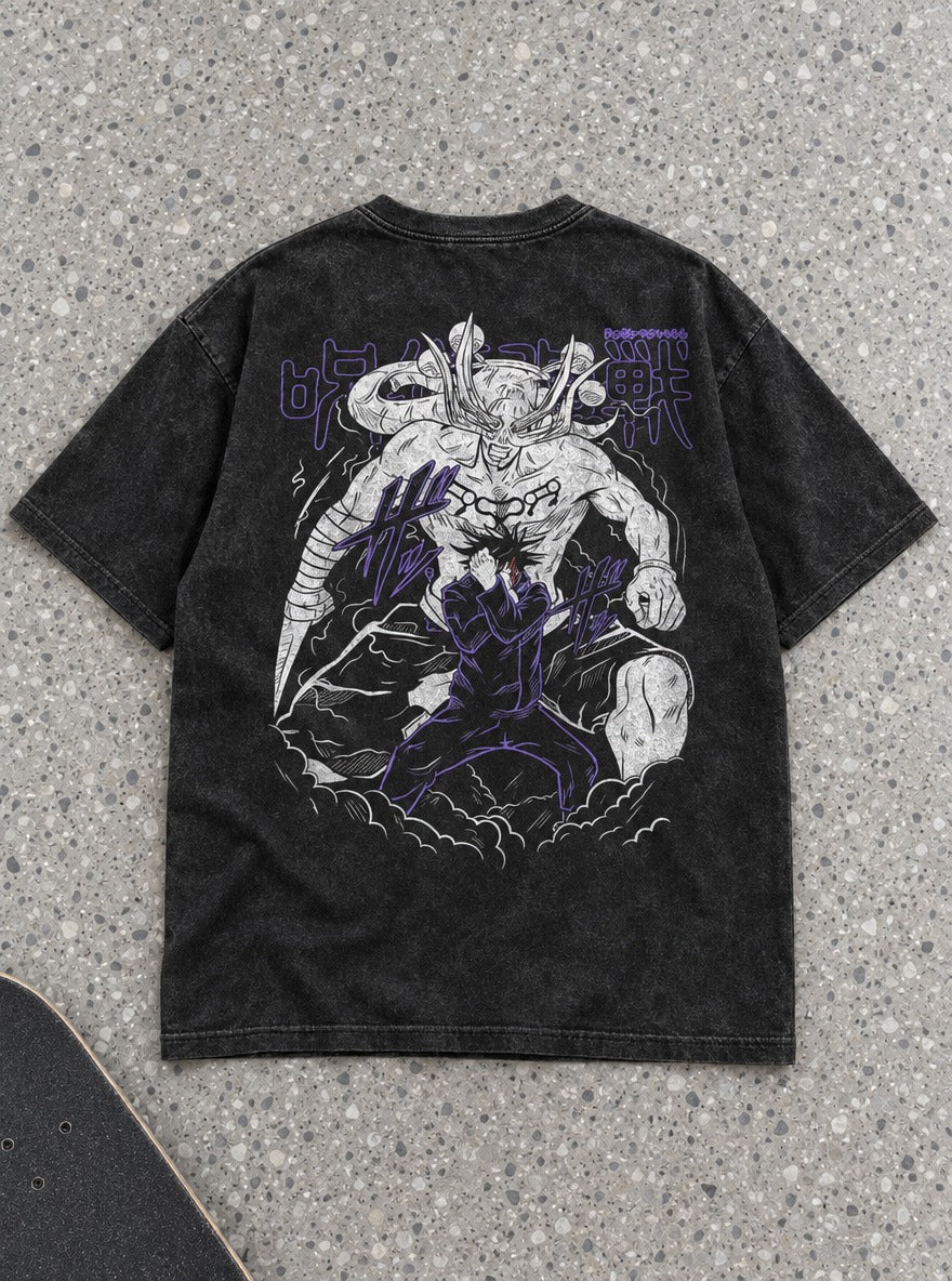 Megumi & Mahoraga – T-Shirt – flat-lay | Jujutsu Kaisen