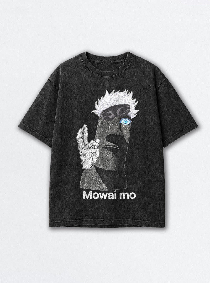 Mowai Mo – Black Acid Wash Tee – mockup | Jujutsu Kaisen