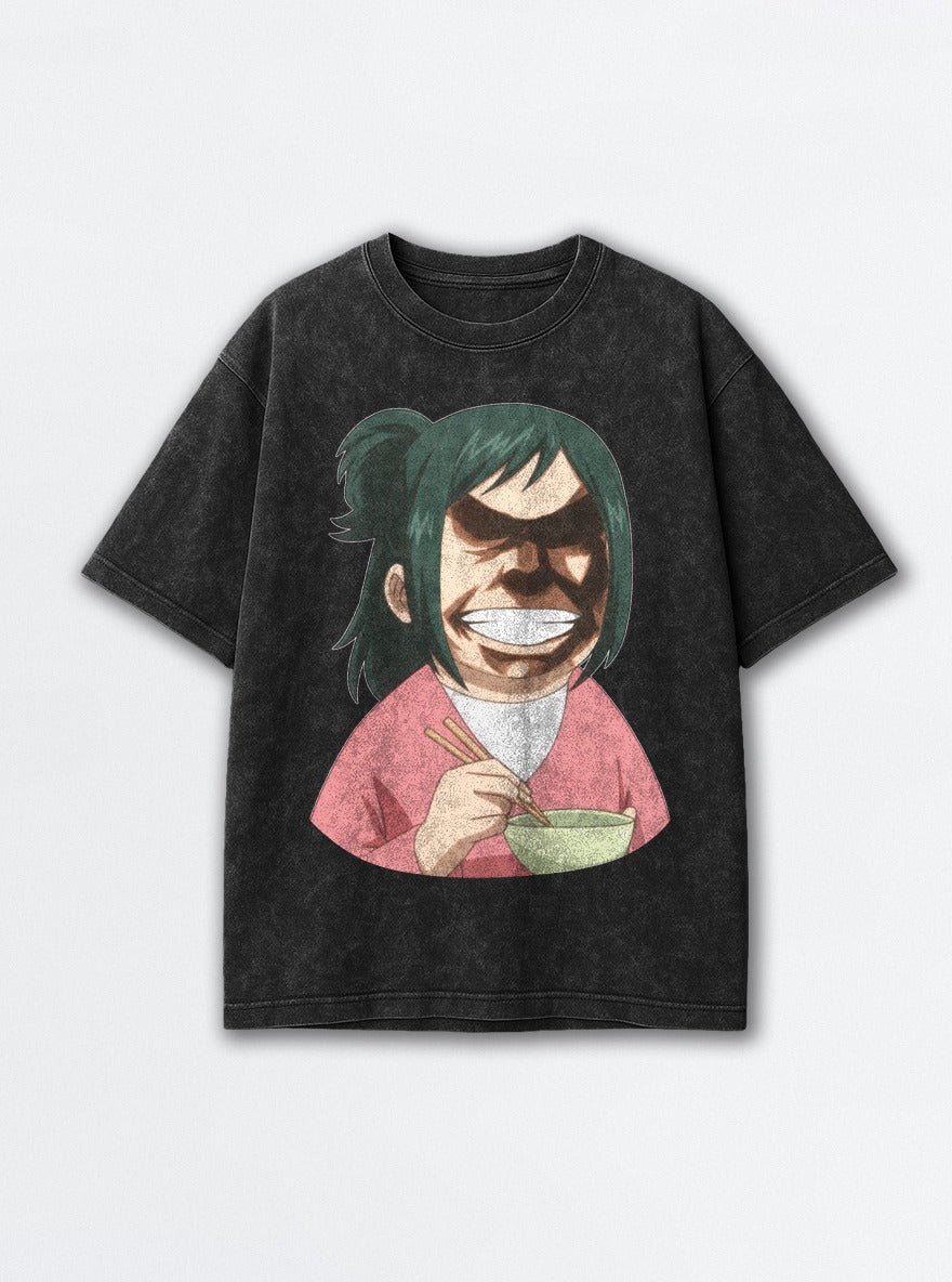 Shadow Grin Maki – Black Acid Wash Tee – mockup | Jujutsu Kaisen