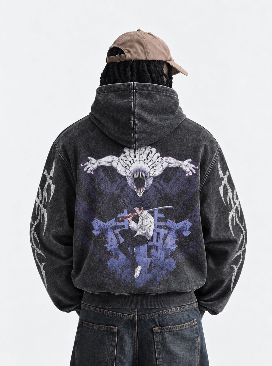 Yuta & Rika – Hoodie – model shot | Jujutsu Kaisen