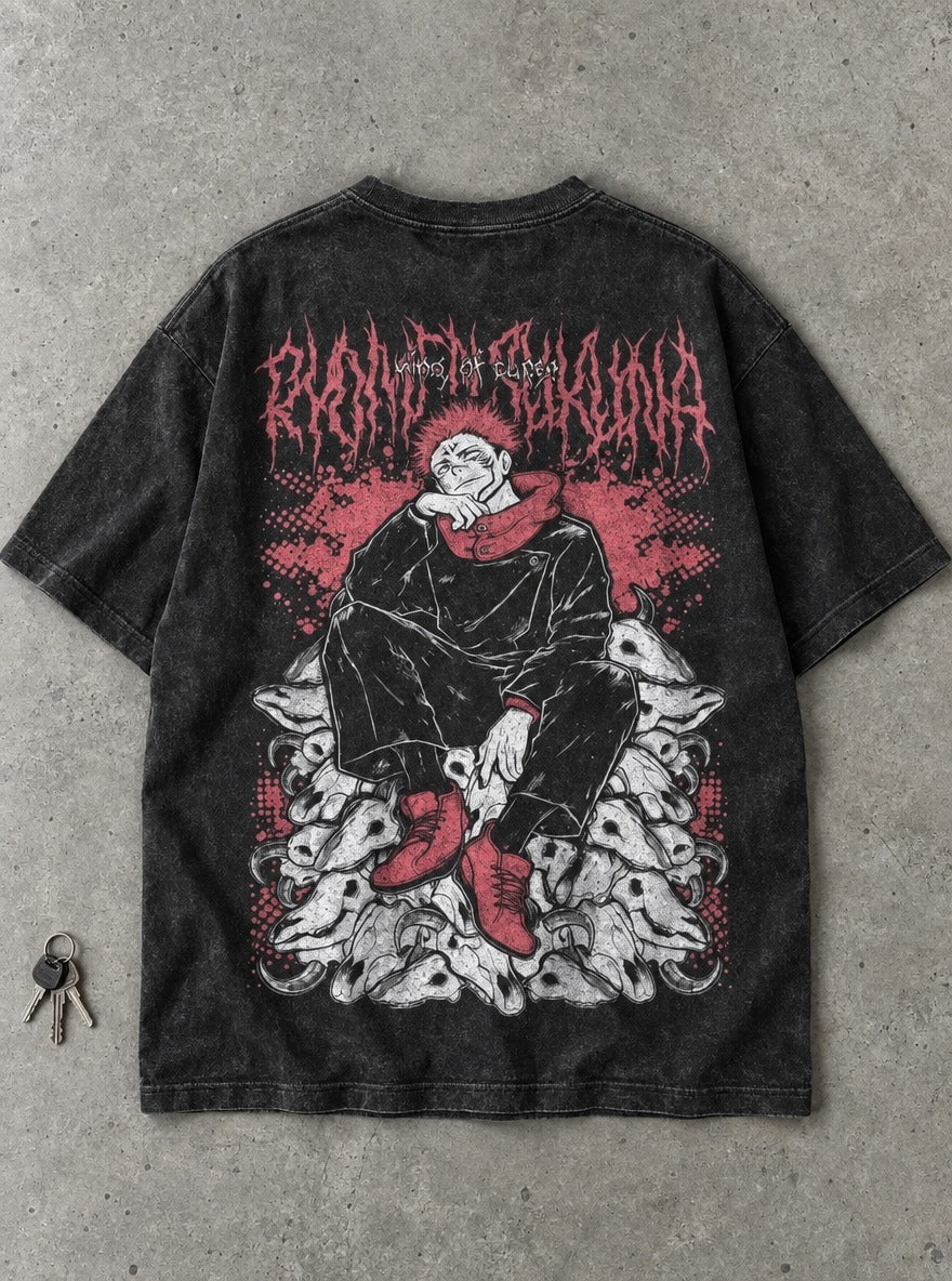 Sukuna Skull Throne – T-Shirt – flat-lay | Jujutsu Kaisen