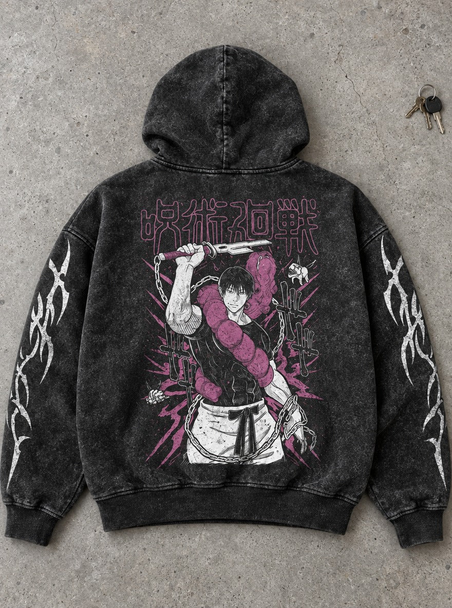 Toji Chain – Hoodie – flat-lay | Jujutsu Kaisen