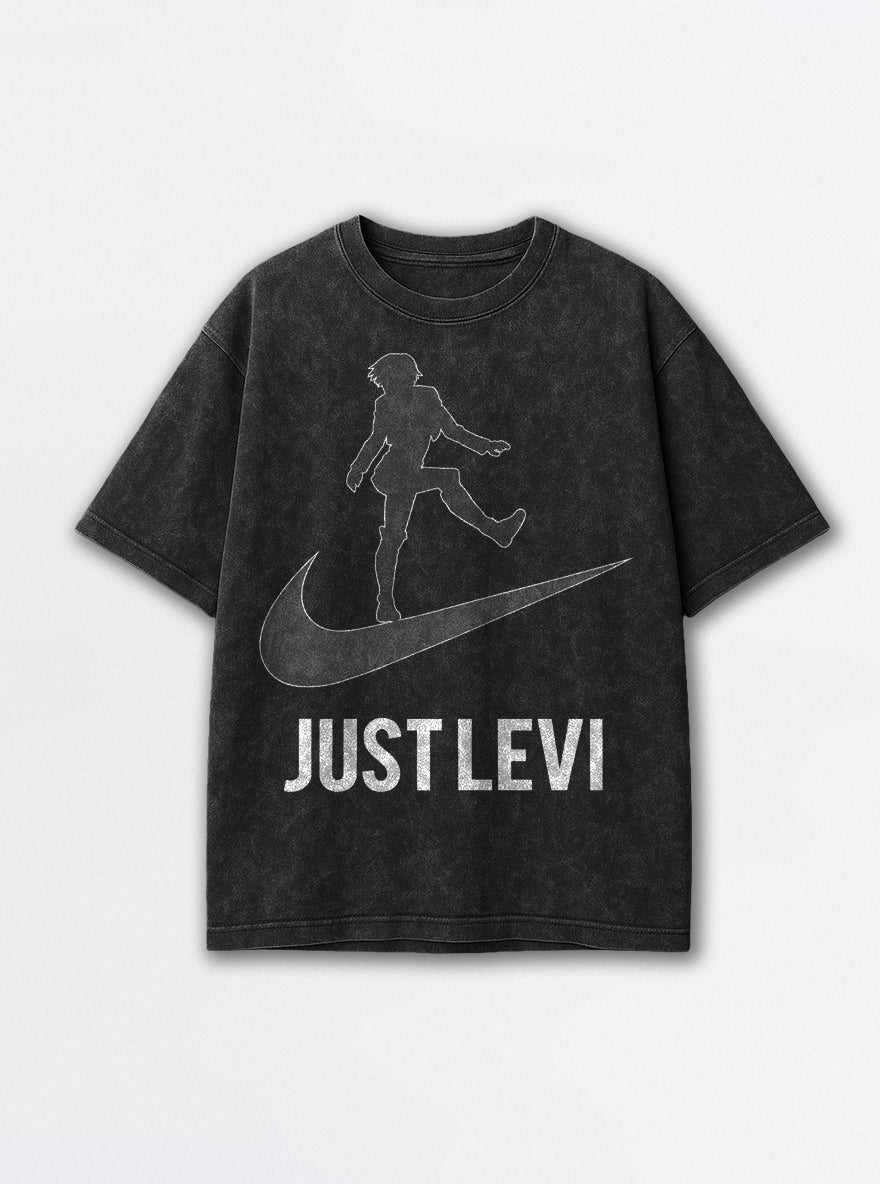 Just Levi – Black Acid Wash Tee – mockup | Meme Tees