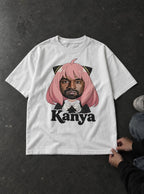 Kanya – White Tee – flat-lay | Meme Tees