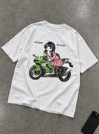Kawaguri – White Tee – flat-lay | Meme Tees