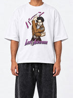 Levi Ackerman – White Tee – model shot | Meme Tees