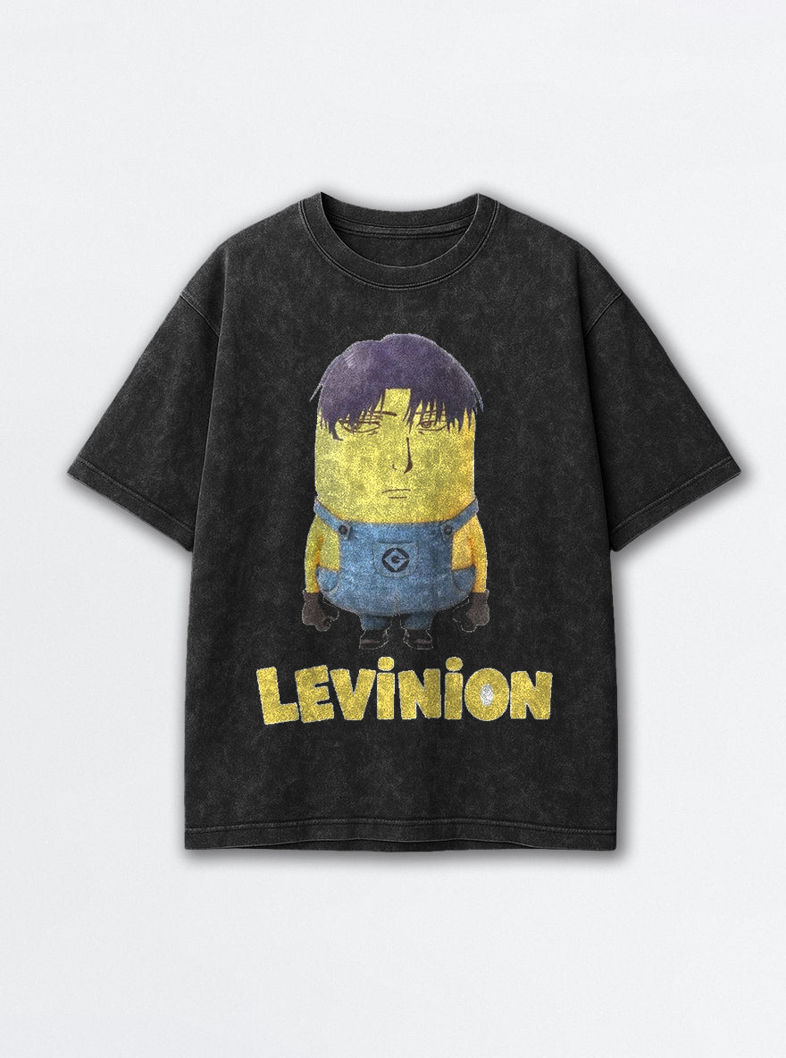 Levinion – Black Acid Wash Tee – mockup | Meme Tees
