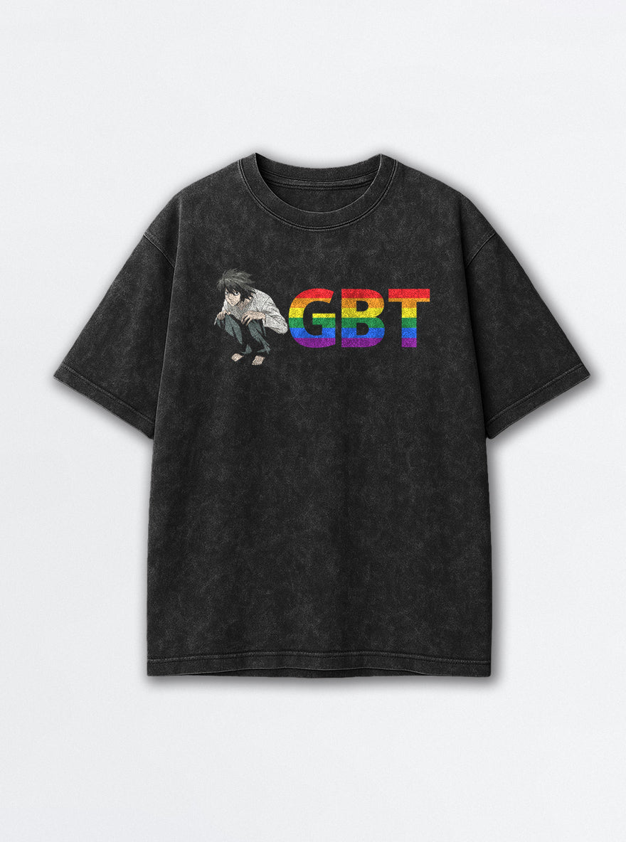 LGBT – Black Acid Wash Tee – mockup | Meme Tees