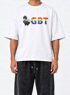 LGBT – White Tee – model shot | Meme Tees