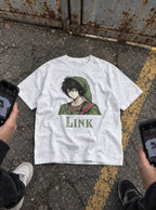Link Lawliet – White Tee – flat-lay | Meme Tees