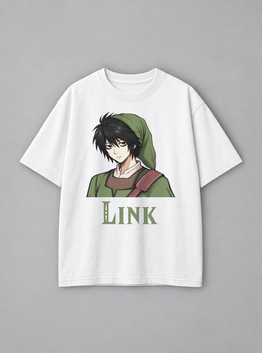 Link Lawliet – White Tee – mockup | Meme Tees