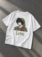 Link Lawliet – White Tee – flat-lay | Meme Tees