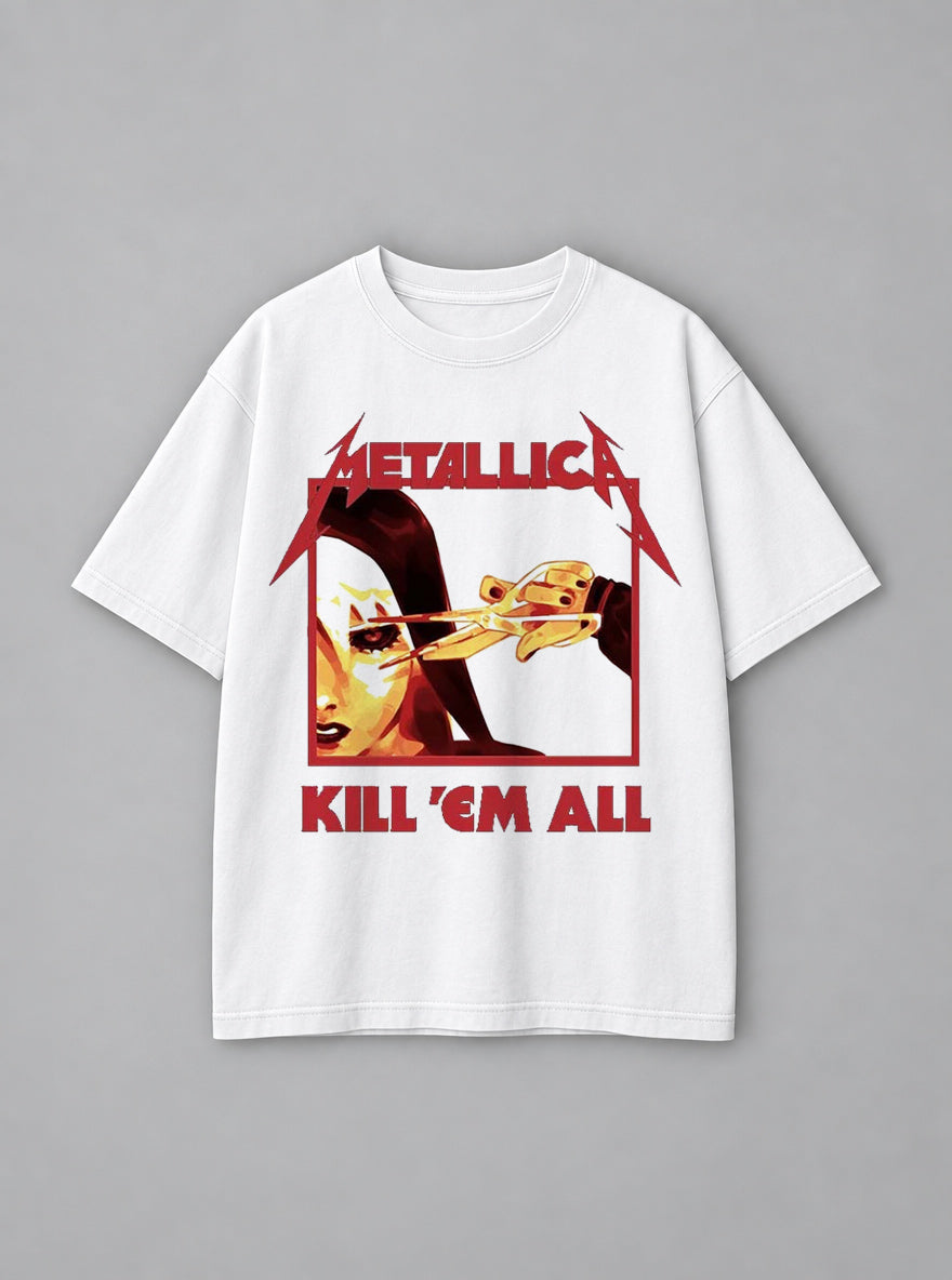 Metallica – White Tee – mockup | Meme Tees