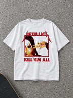 Metallica – White Tee – flat-lay | Meme Tees