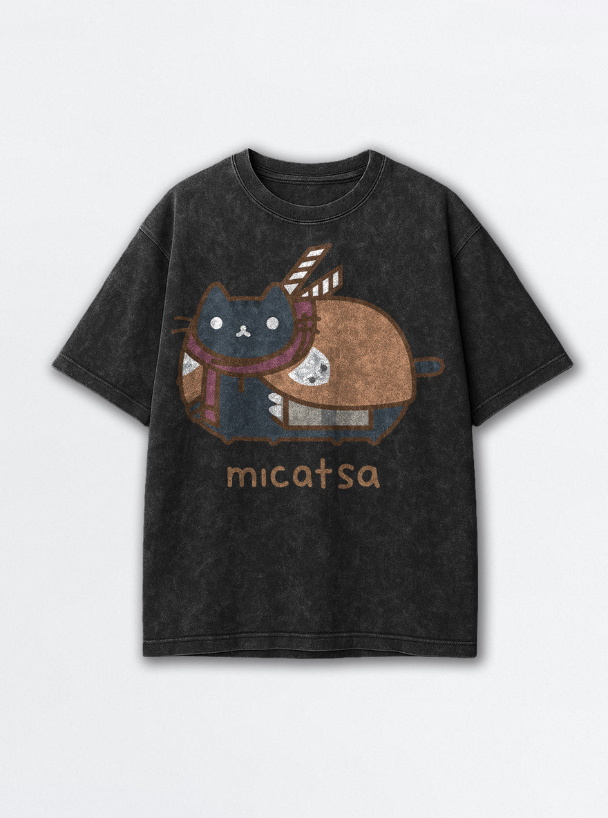 Micatsa – Black Acid Wash Tee – mockup | Meme Tees