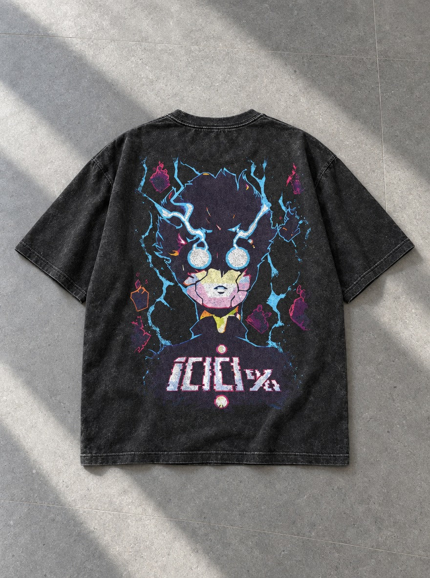 Mob Lightning – T-Shirt – flat-lay | Mob Psycho 100