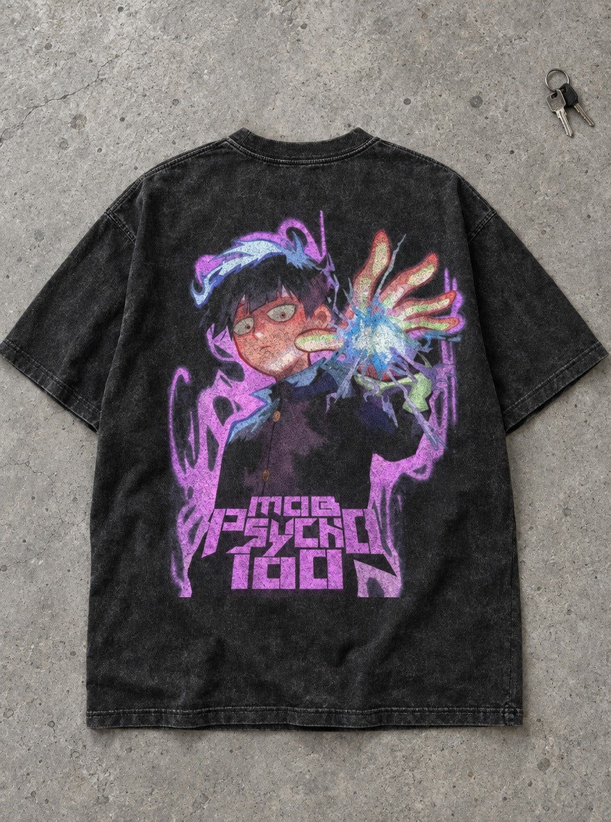 Mob Psychic Blast – T-Shirt – flat-lay | Mob Psycho 100