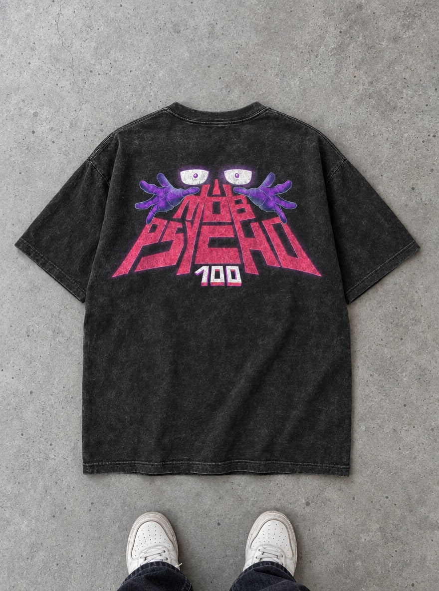 Psycho Eyes Logo – T-Shirt – flat-lay | Mob Psycho 100