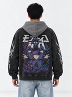 Mob Shadows – Black & Grey Hoodie – model shot | Mob Psycho 100
