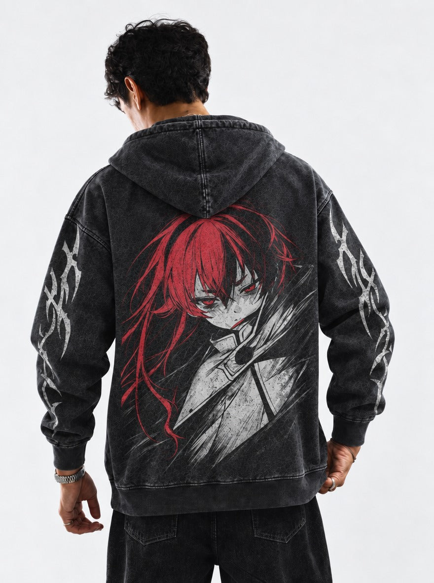 Crimson Sketch – Hoodie – model shot | Mushoku Tensei