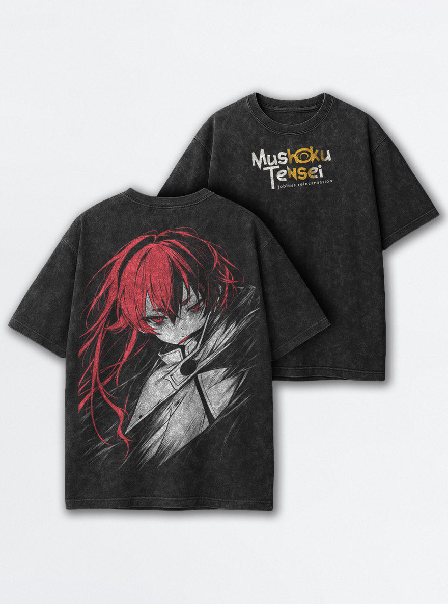 Crimson Sketch – T-Shirt – mockup | Mushoku Tensei