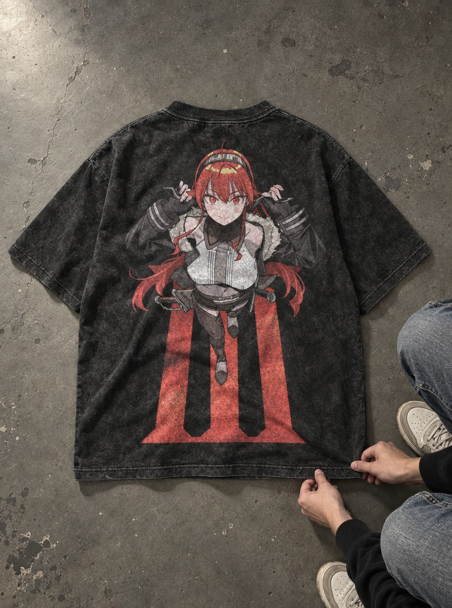 Crimson Stride – T-Shirt – flat-lay | Mushoku Tensei