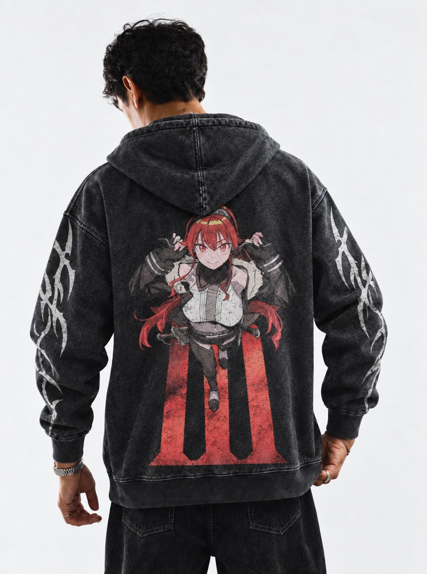 Crimson Stride – Hoodie – model shot | Mushoku Tensei