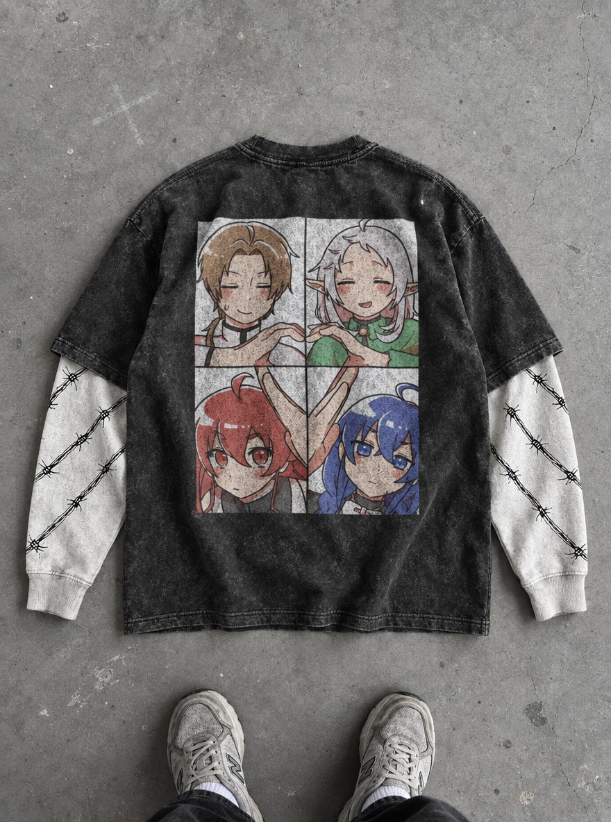 Heartbound Quartet – Double Sleeves – flat-lay | Mushoku Tensei