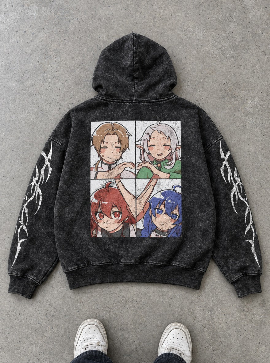 Heartbound Quartet – Hoodie – flat-lay | Mushoku Tensei