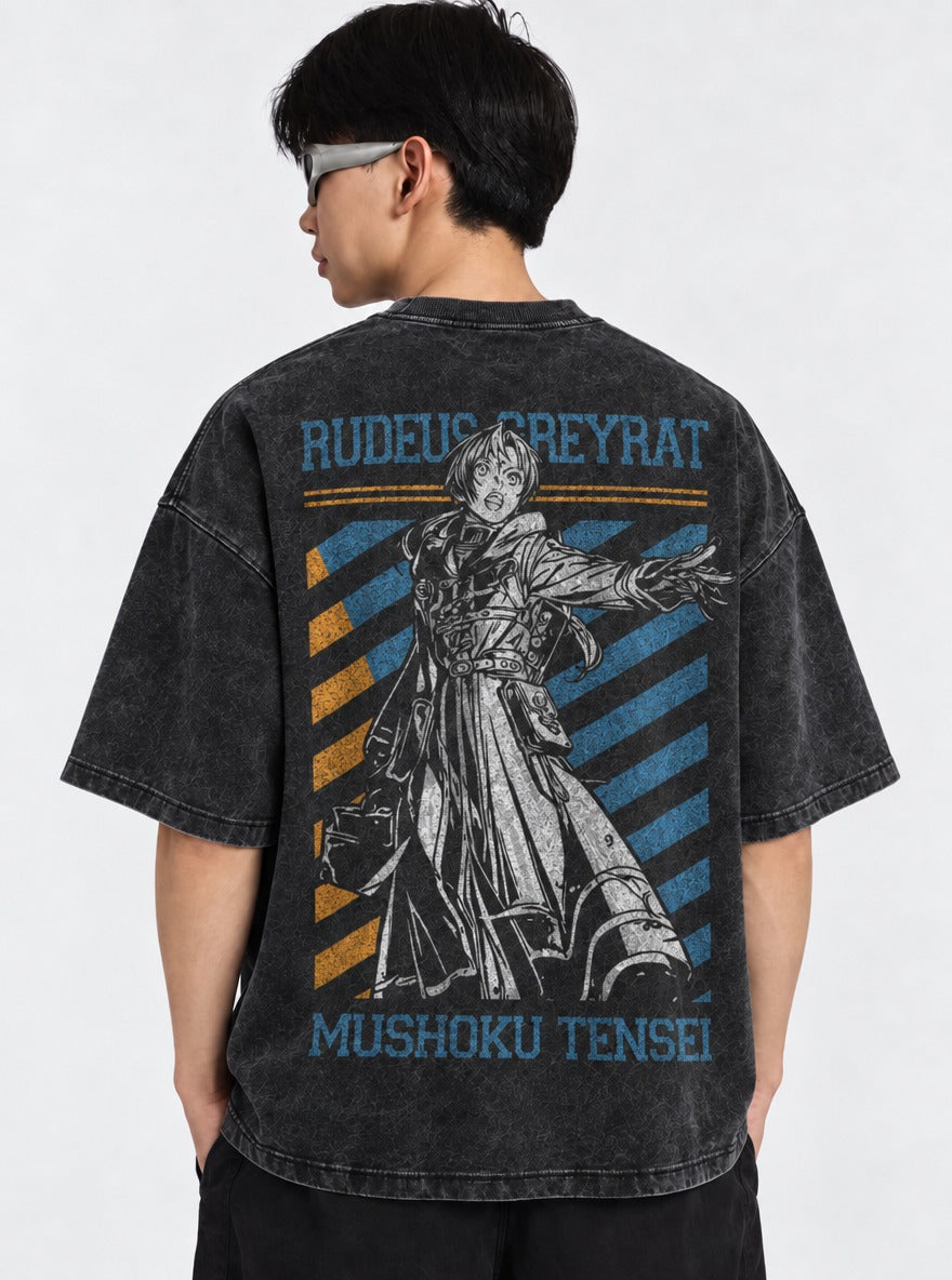 Reaching Resolve – T-Shirt – model shot | Mushoku Tensei