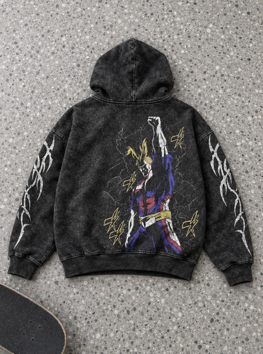 All Might Victory – Hoodie – flat-lay | My Hero Academia