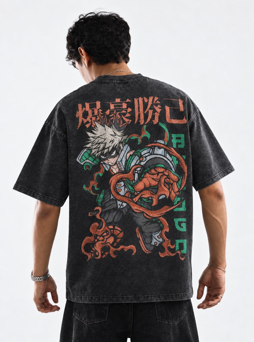 Bakugo Blast – T-Shirt – model shot | My Hero Academia