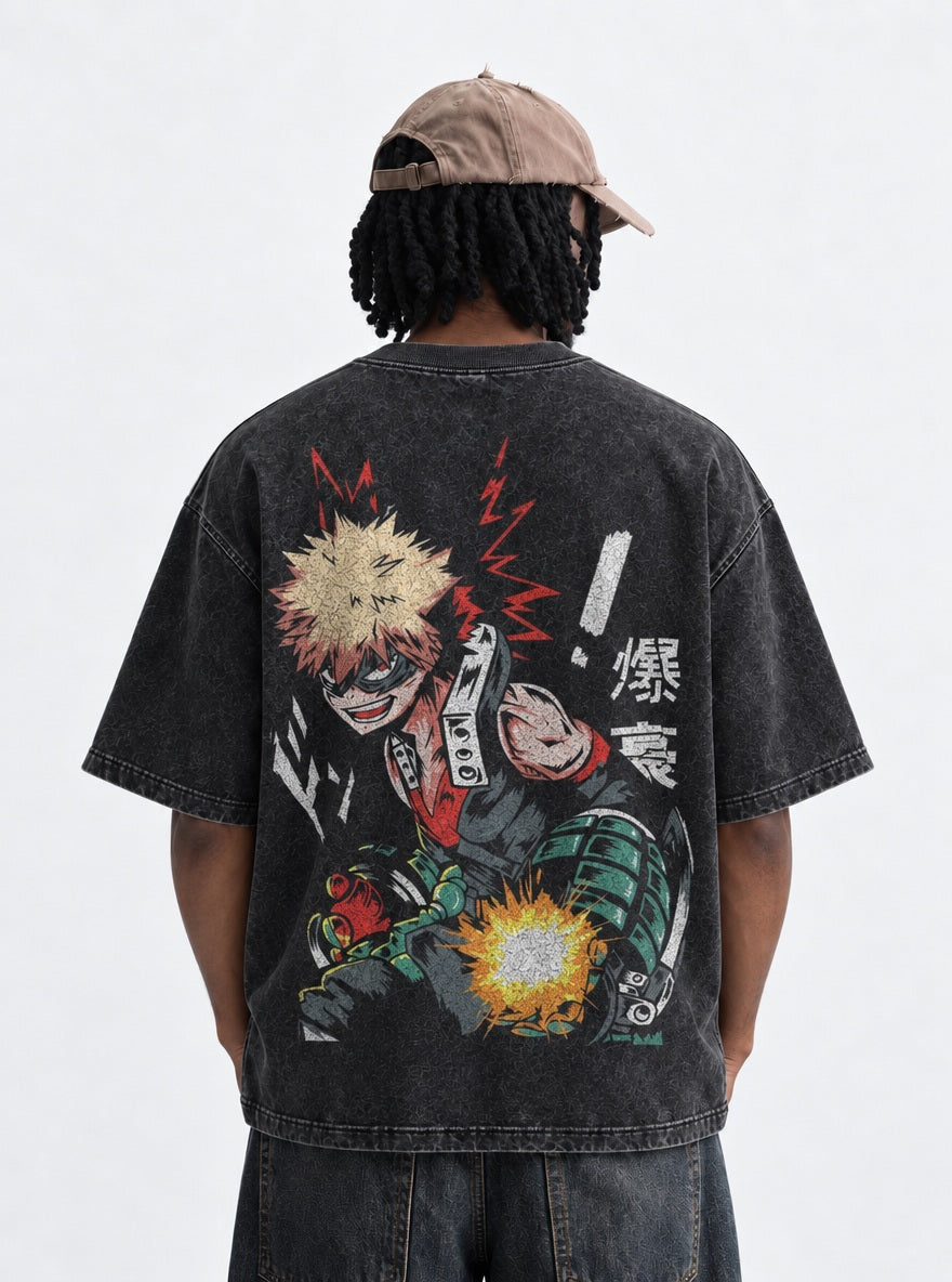 Bakugo Gauntlet – T-Shirt – model shot | My Hero Academia